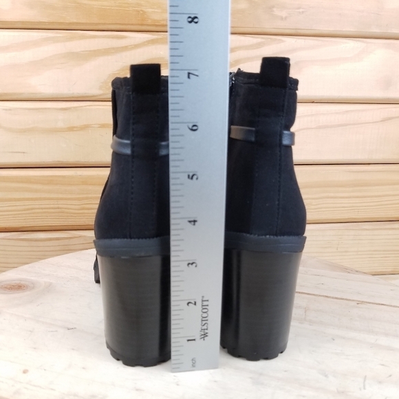 Black Faux Leather / Suede High Heel Booties 6 US Boot Side Zip NEW Jaclyn Smith - Picture 6 of 11